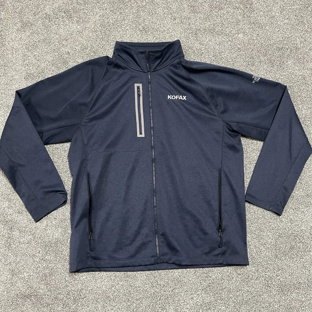 The North Face Apex Soft Shell Jacket Men's XL Black Full Zip Kofax Logo